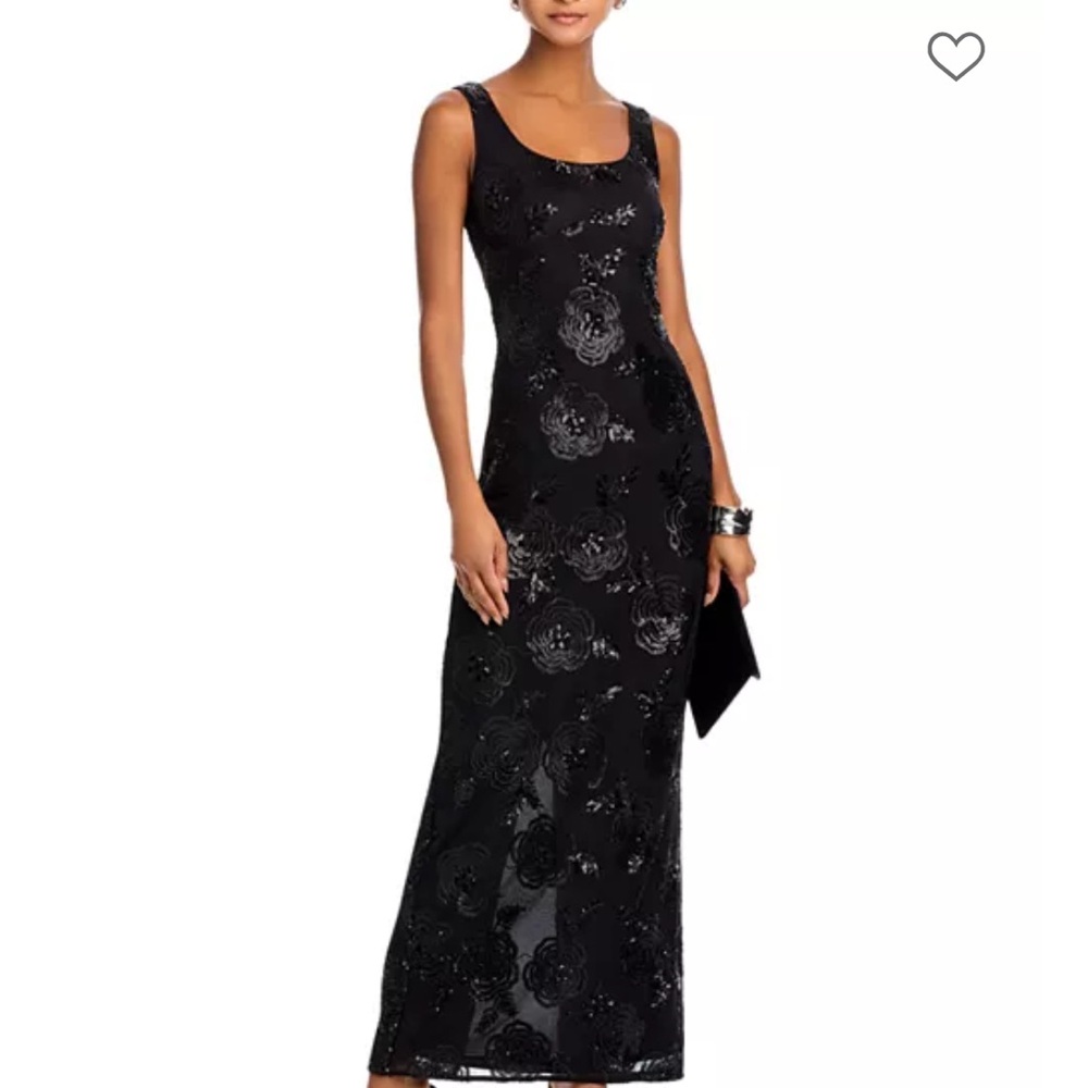 Rotate Black Sequins Fitted Maxi Dress